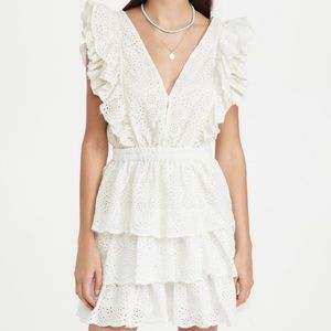Love the Label Eyelet Ruffle Tiered Dress Ecru